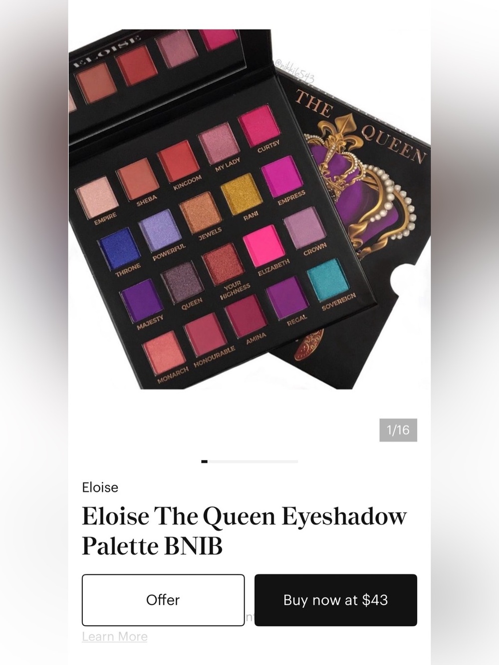 #1494 Eloise Eye Shadow Palette